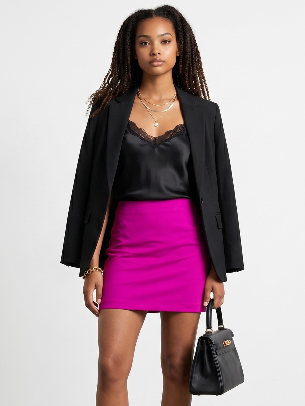 🌺Boulee Neon Pink Levi Mini Skirt - Picture 3 of 8